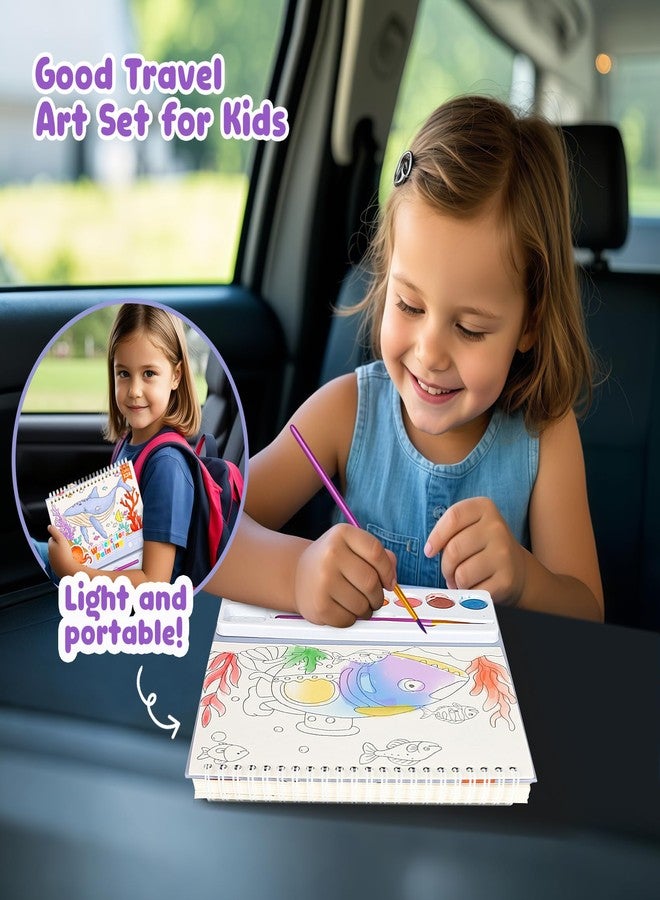 ROOCHKD Mess Free Paint with Water Watercolor Book, Portable Spiral-bound Painting Art Set New Year Gifts for Kids, Travel friendly - Image 3